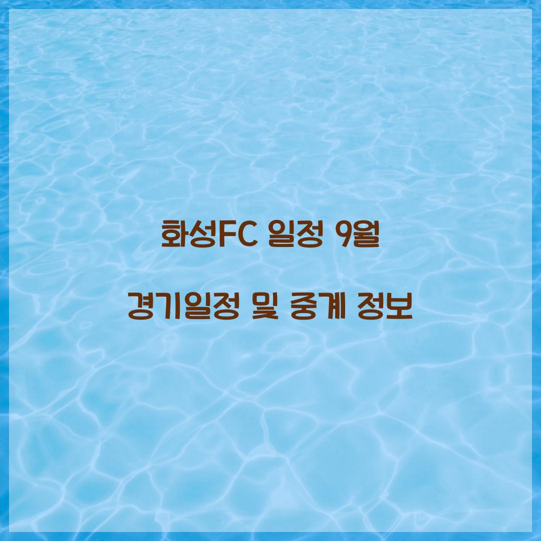 화성FC 일정