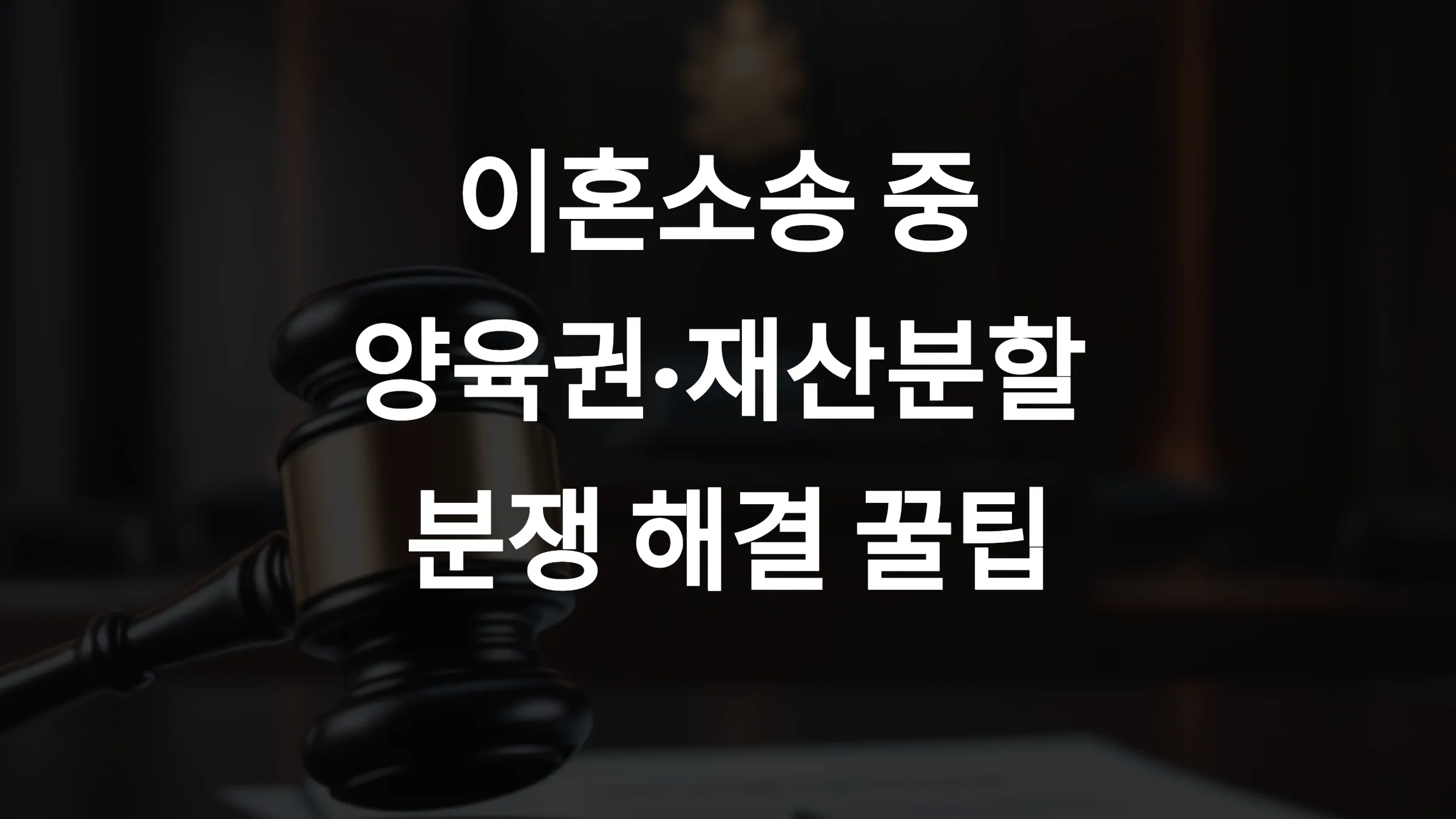 이혼소송 중 양육권·재산분할 분쟁 해결 꿀팁 – 변호사 없이 알아두기 (2025)