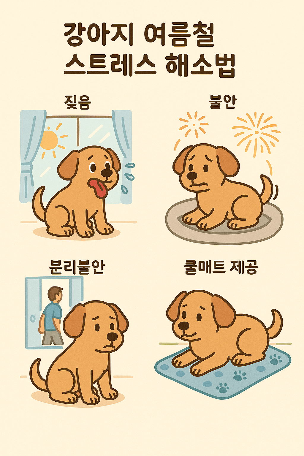 강아지 여름철 스트레스 해소법 이미지