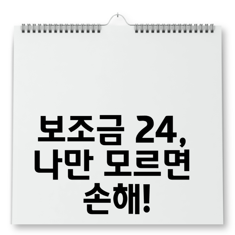 보조금 24, 나만 모르면 손해!