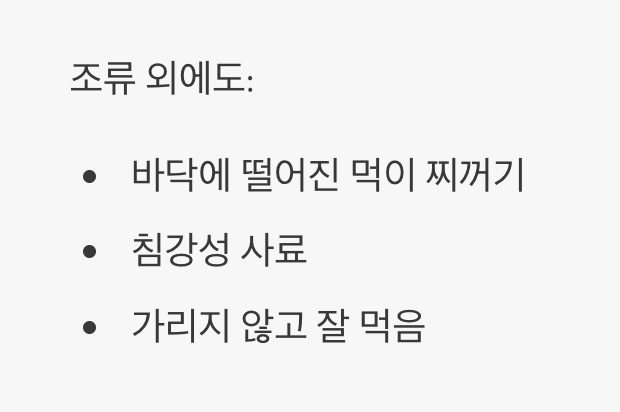이끼만? 남은 사료까지 싹쓸이