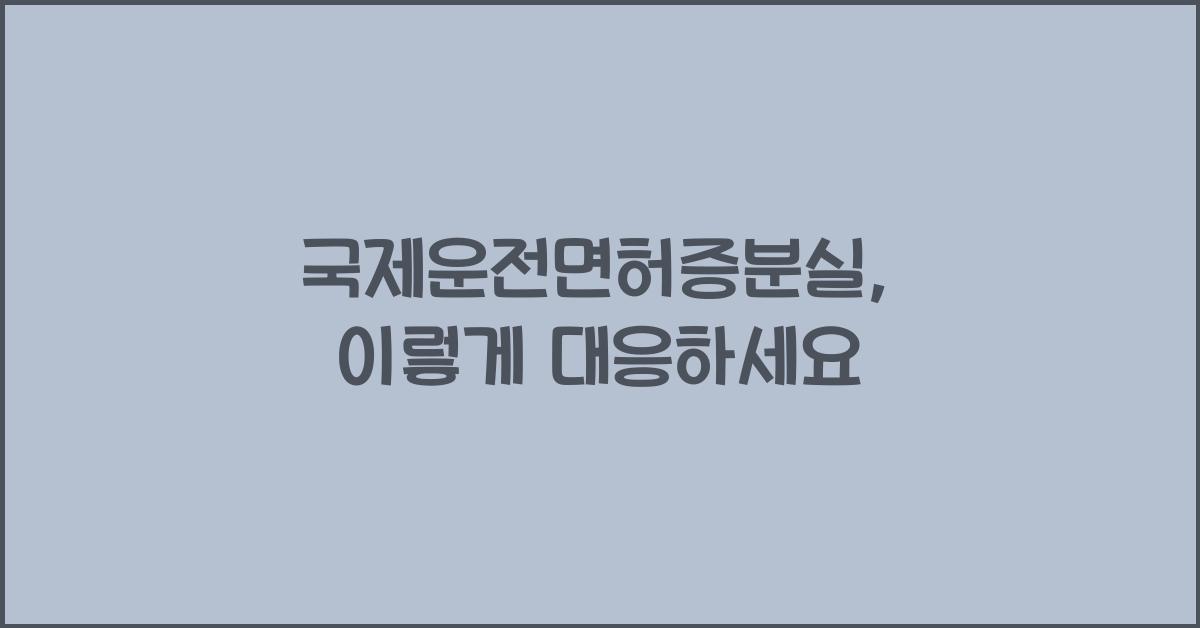 국제운전면허증분실