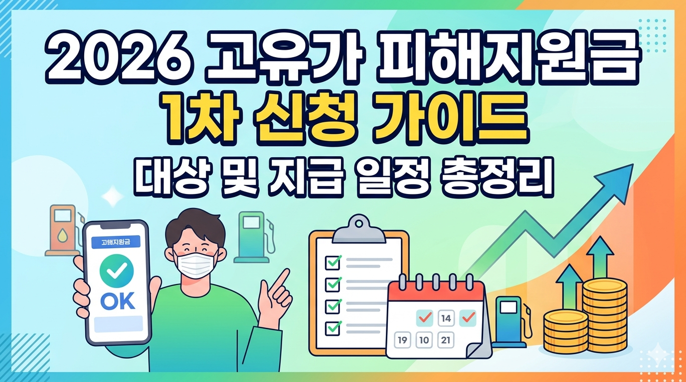 2026 고유가 피해지원금 1차 신청 가이드: 대상 및 지급 일정 총정리
