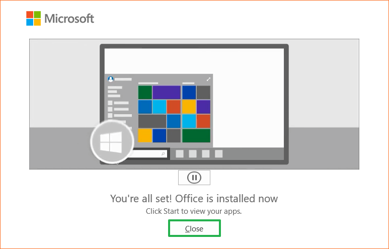 Office 365 설치완료하기