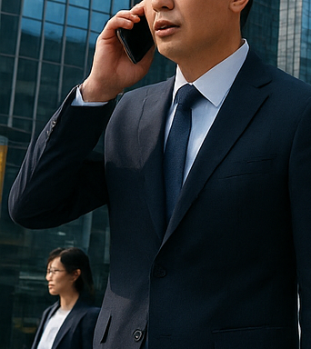 증권사 앞 바쁜 직장인들