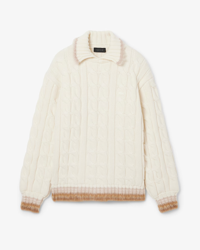 라디오스타 라스 947회 광희 카라 니트 정보｜라코스테 케이블 폴로 울 스웨터 아이보리