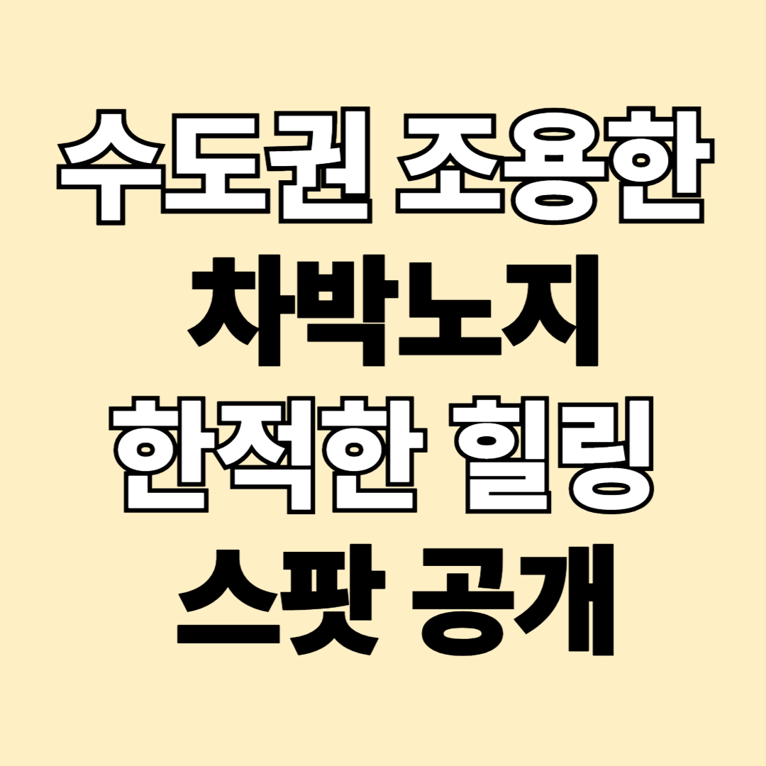 수도권 조용한 차박노지 추천