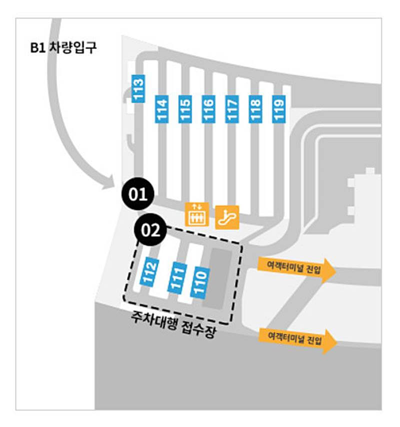 인천공항-제2여객터미널-주차대행-접수장-안내하는-그림