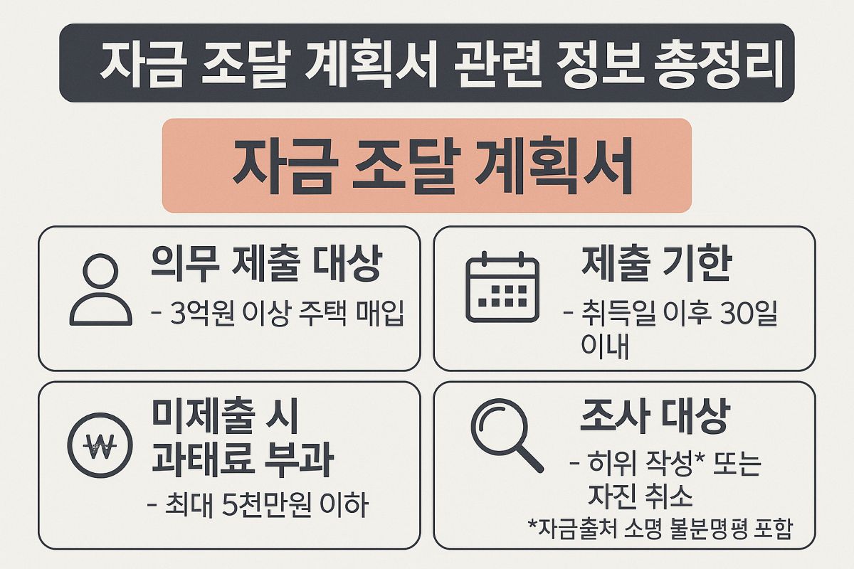 자금 조달 계획서 제출 시기
