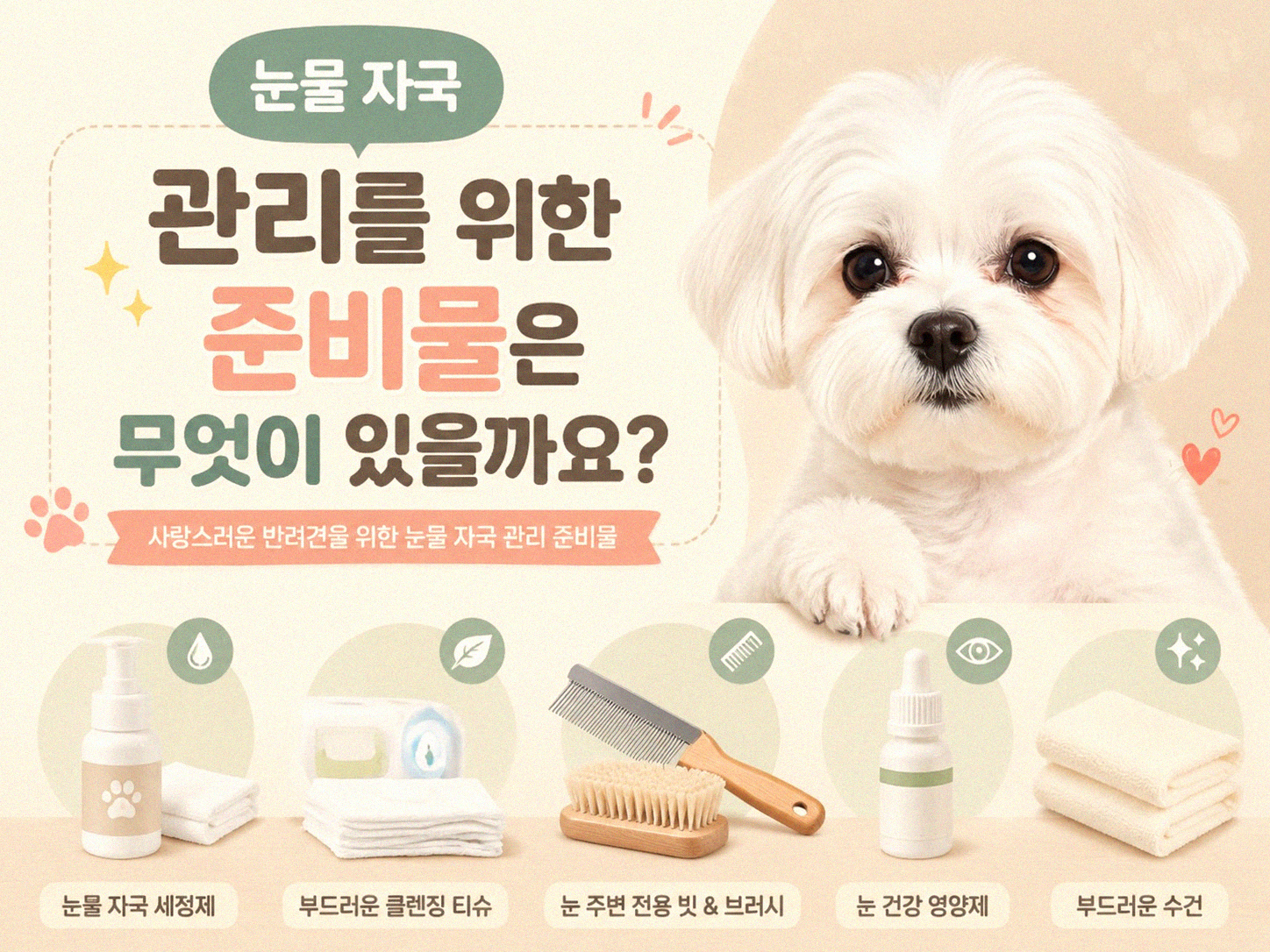 우리 강아지 눈물 자국, 어떻게 관리하나요?