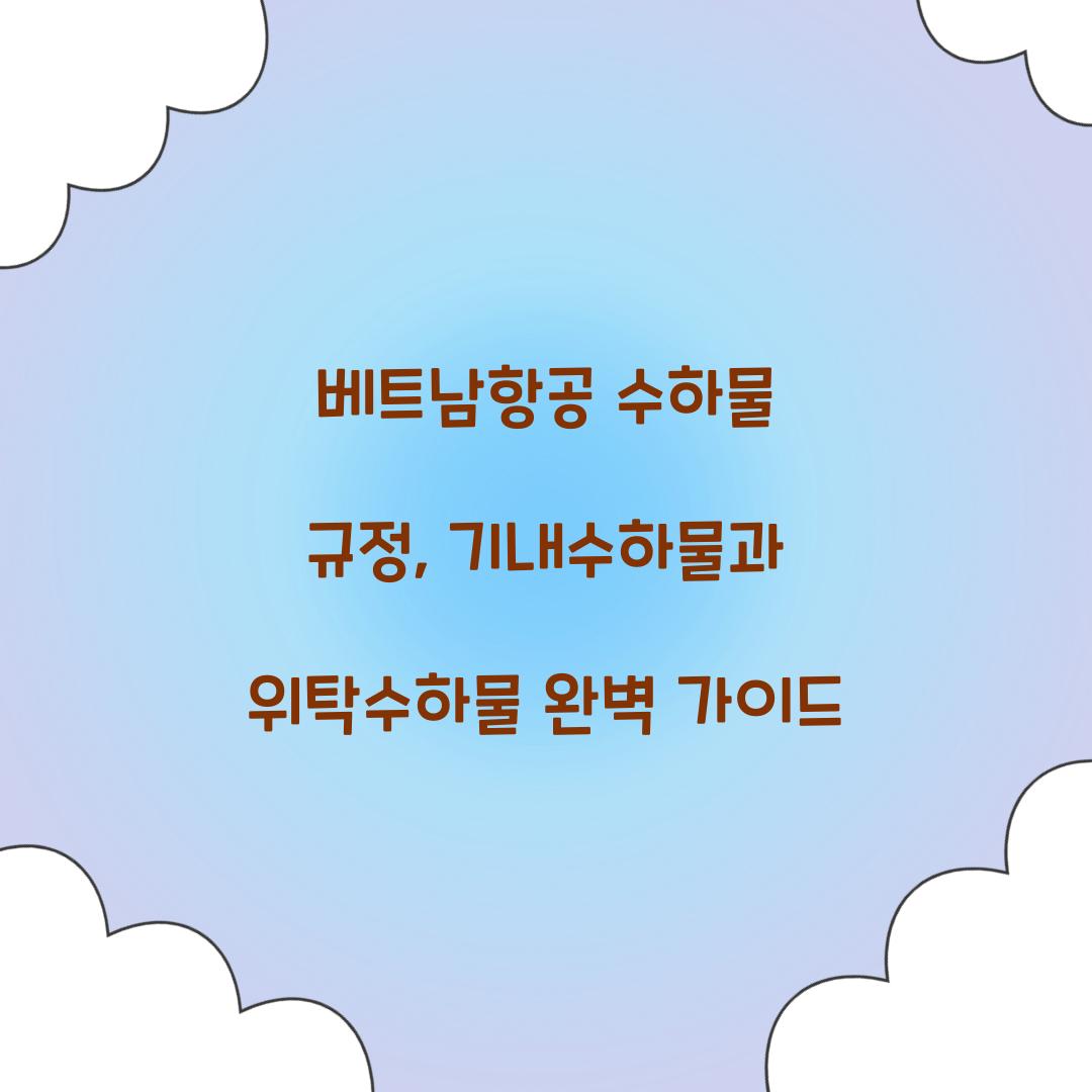베트남항공 수하물 규정