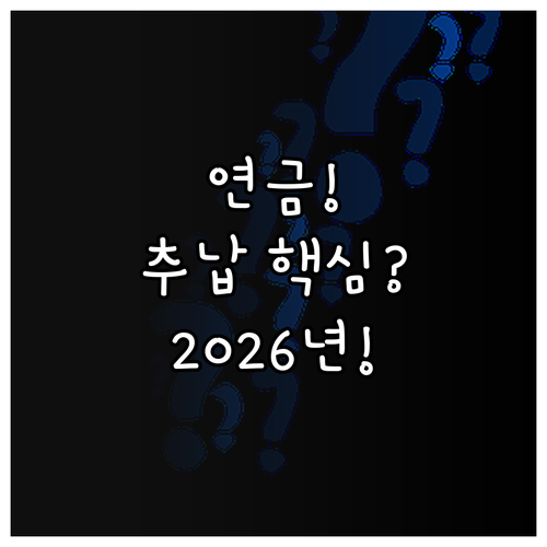 2026년 국민연금 추후납부 개정안 ..