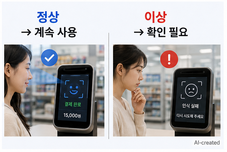 토스 페이스페이 결제방법에서 앱 상태와 얼굴 등록 여부를 확인하는 과정 이미지