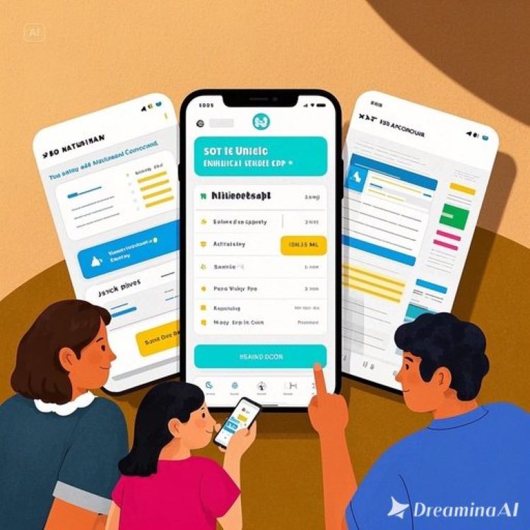 가족이 국민건강보험공단 앱과 안내문으로 상한제 환급 확인, 계좌입금 알림, 신분증&middot;서류 한눈에 체크하는 모습
