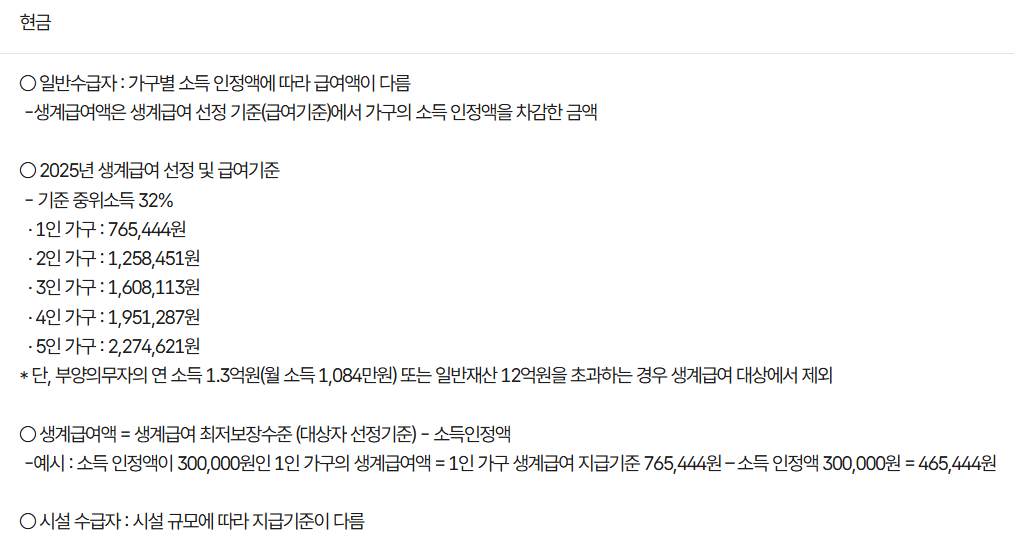 생계 급여 신청 방법
