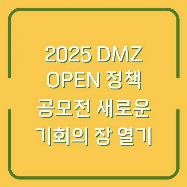 2025 DMZ OPEN 정책 공모전 새로운 기회의 장 열기