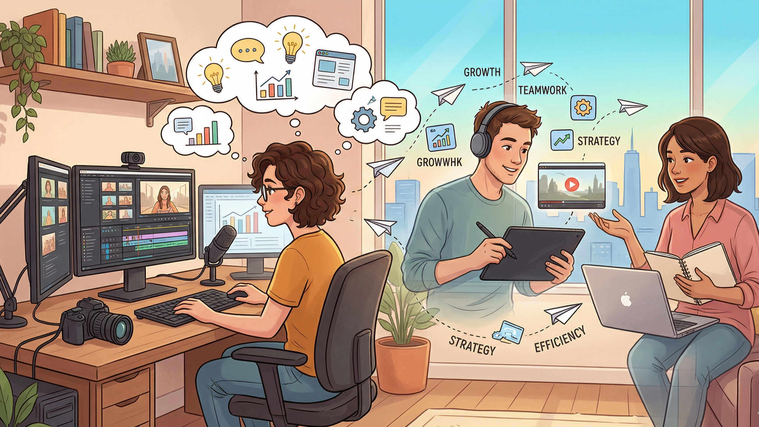 혼자 하는 유튜버에서 팀(편집자, 기획자)으로 전환하는 타이밍 관련 이미지