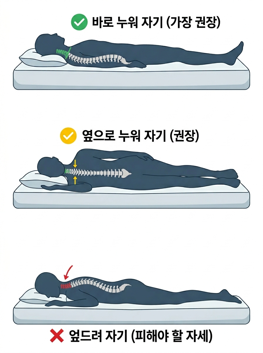수면 자세 하나로 목 통증 해결하기