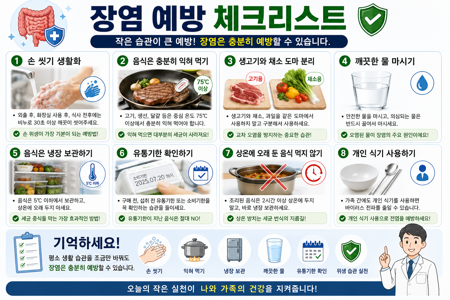 장염 예방 체크리스트 이미지