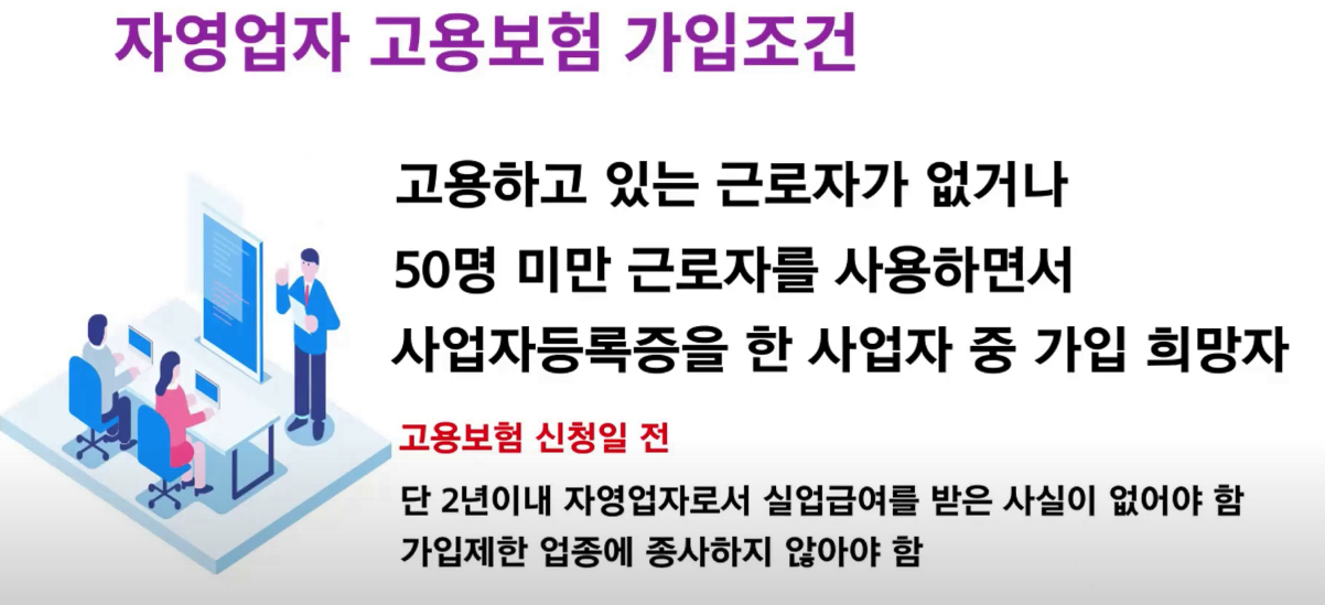 자영업자 고용보험 가입조건