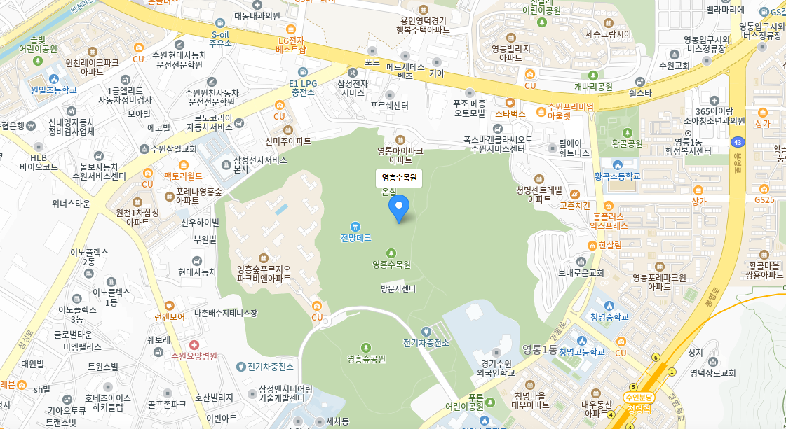 영흥수목원 지도