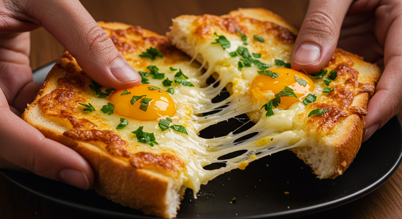 계란 치즈 갈릭 버터 토스트