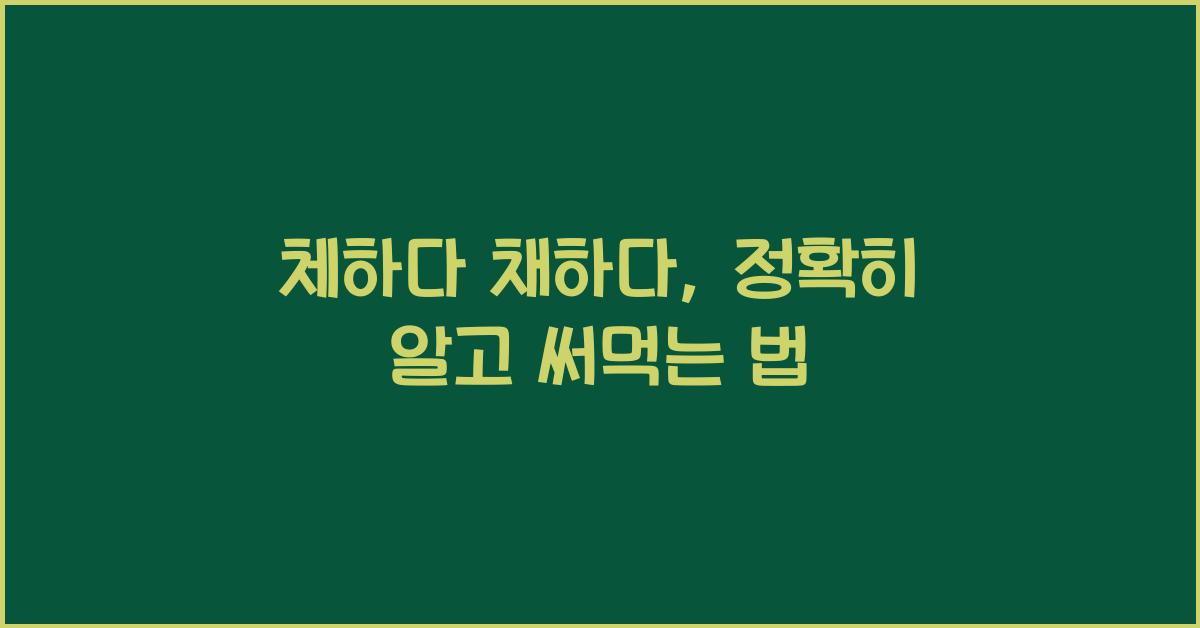 체하다 채하다