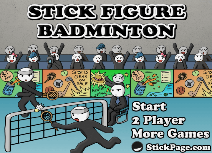 스틱맨-배드민턴-플래시게임-메인-화면