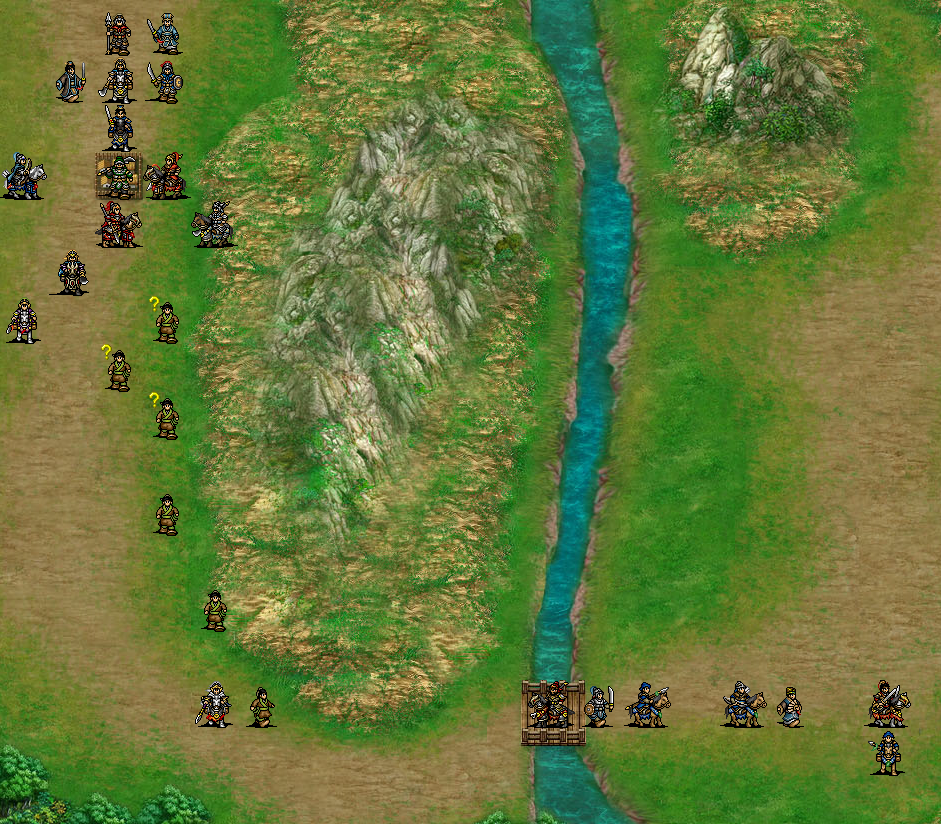삼국지 조조전 MOD 신조조전 장판파 전투 첫턴. 조운이 백성들과 함께 이동중. 너무 늦어서 조운이 장판파 건너버리면 청공검 못받음