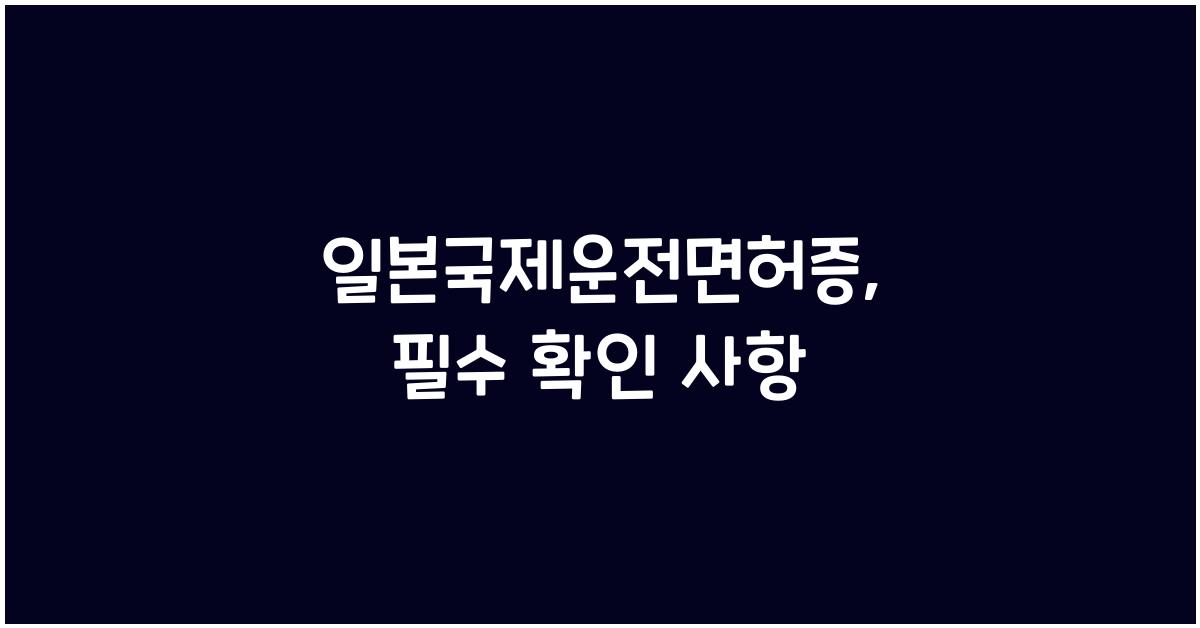 일본국제운전면허증