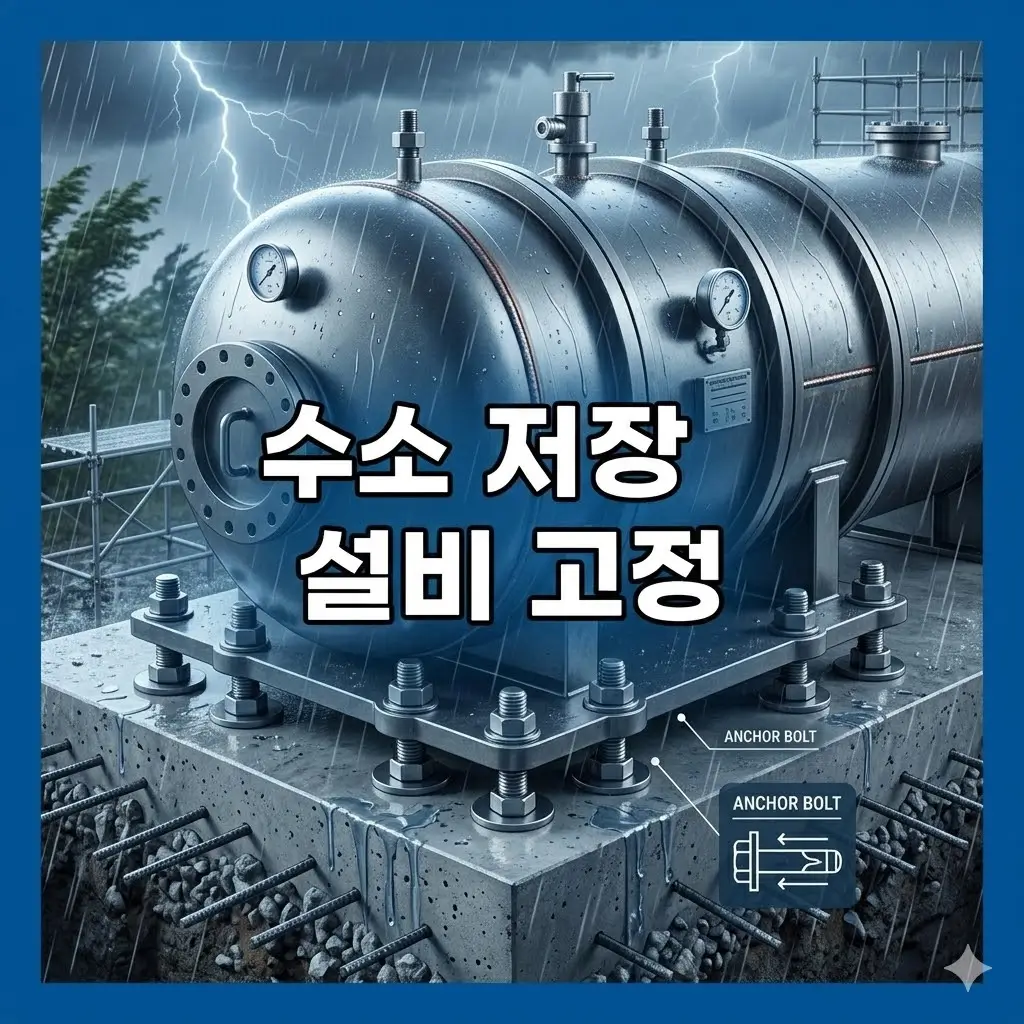 태풍 영향권 공사 현장에서 수소 저장 설비 고정 방식의 중요성