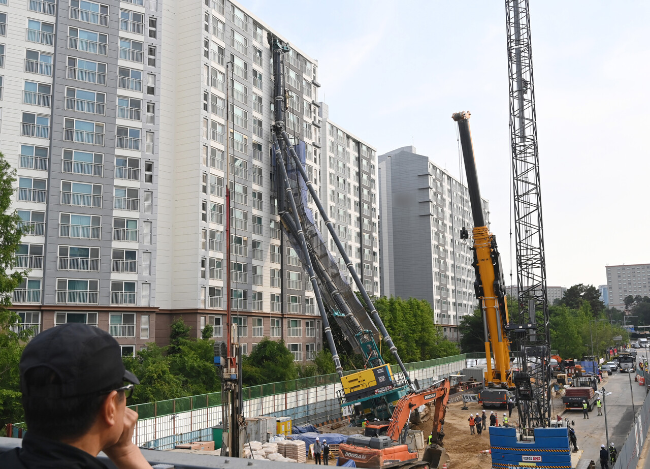 2025년 용인 공사현장 항타기 전도 사고 관련 자료 이미지