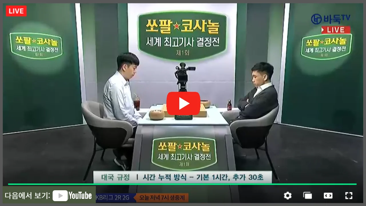 쏘팔 코사놀 세계 최고기사 결정전 상금, 생중계