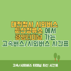 대전청사시외버스둔산정류소에서 광양터미널 가는 시외버스 시간표 최신정보