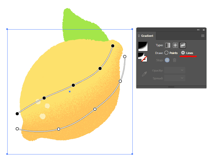 일러스트레이터-gradient-draw-lines-points-연결