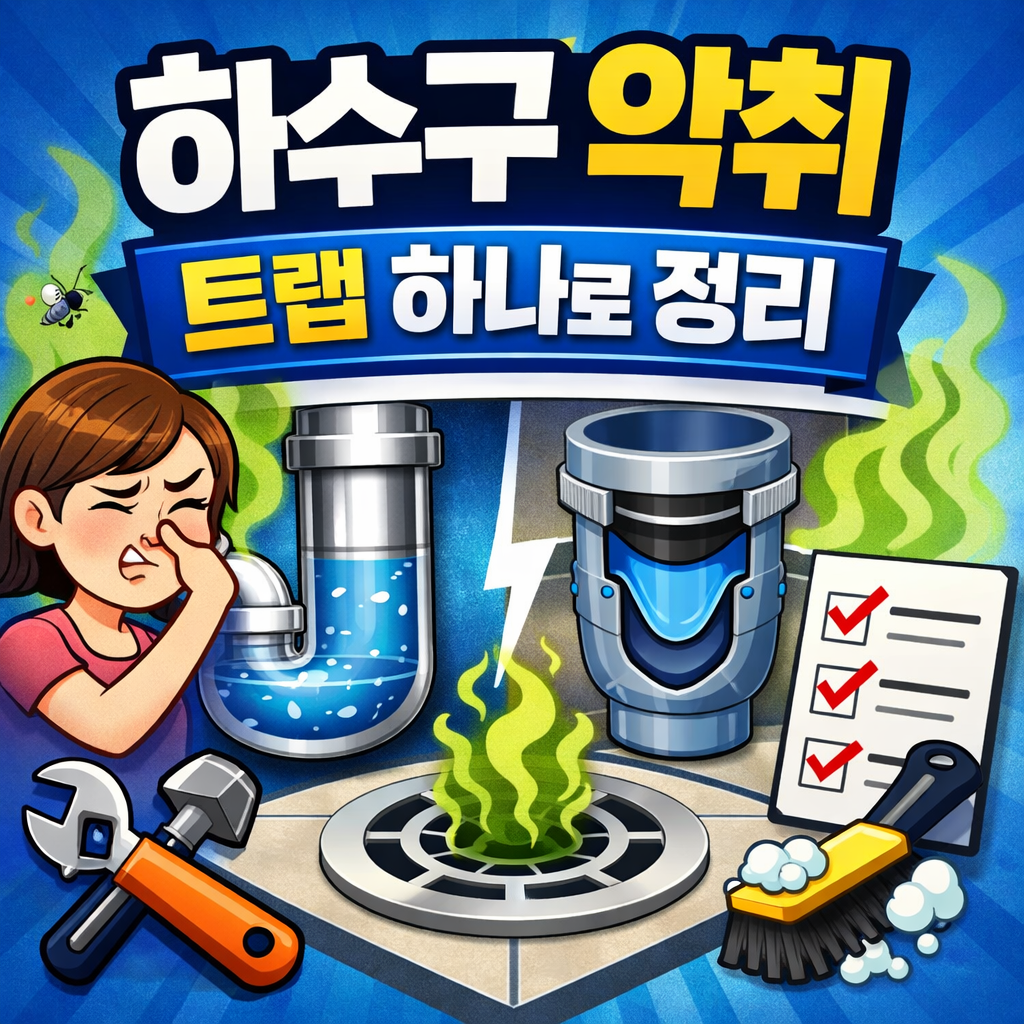 하수구 악취 트랩 하나로 정리