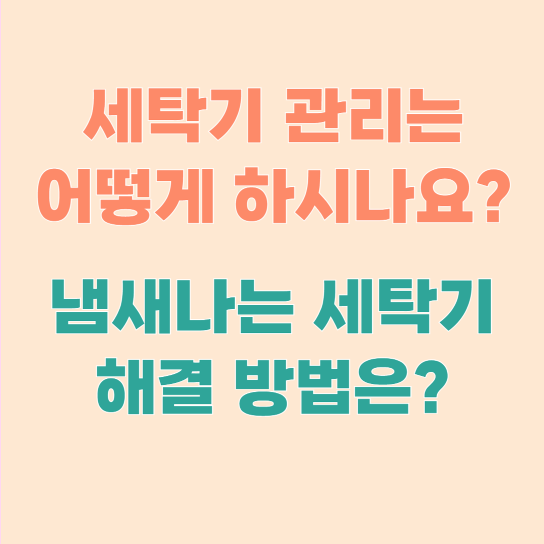 세탁기 관리 : 이렇게 해보세요