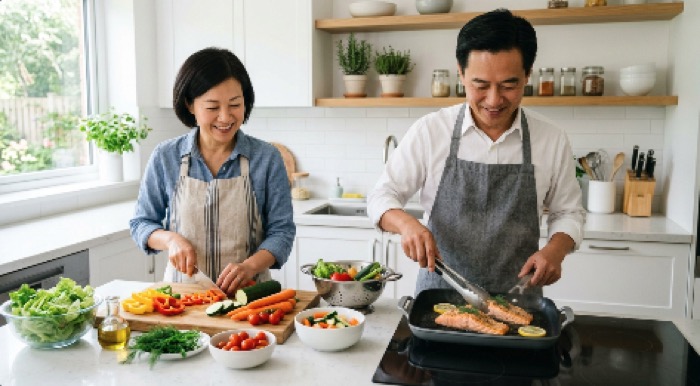 담석증에 좋은 음식 선택 장면