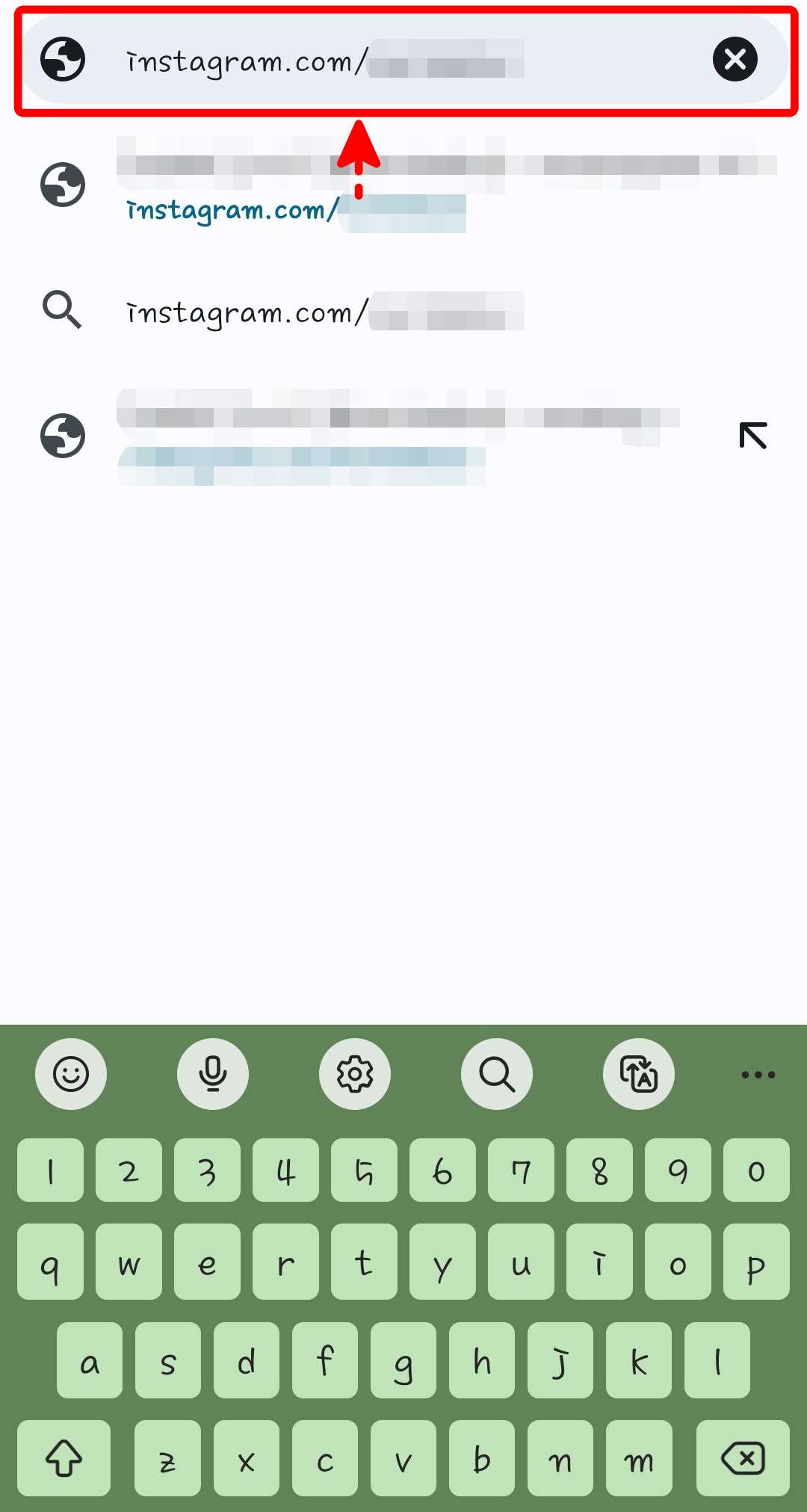 내 인스타계정 주소 입력