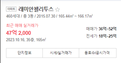 유인나 전세 래미안 첼리투스 이미지