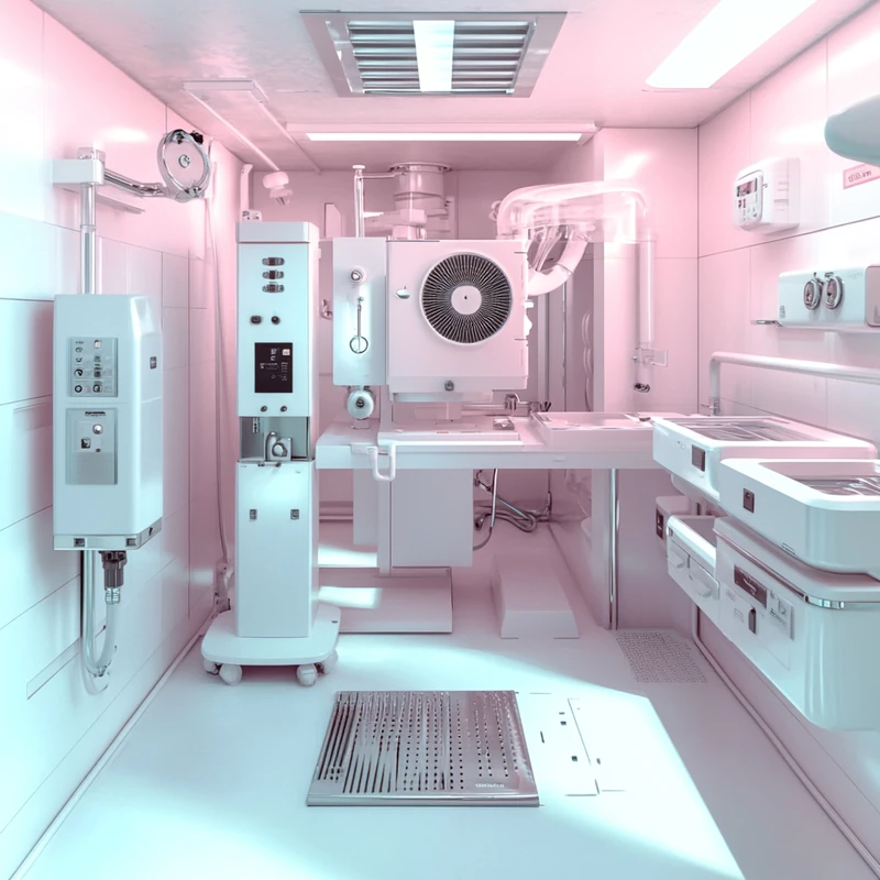 UV 팬 살균과 같은 최신 위생 기능이 돋보이는 LG 에어컨의 단면도가 정교하게 표현되어, 깨끗하고 건강한 실내 환경 조성에 기여하고 있다.