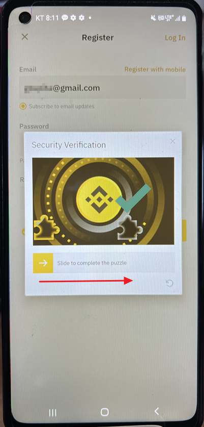 바이낸스-가입화면-사람인증-화면