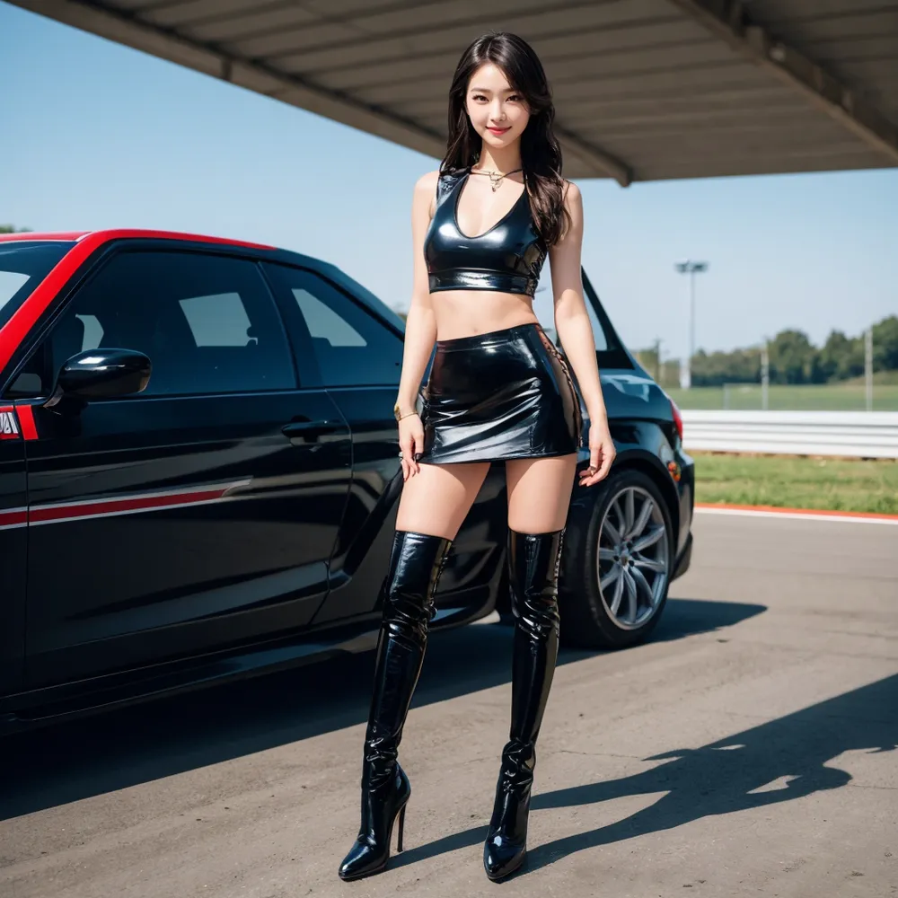 Stable diffusion AI Picture-Racing girl