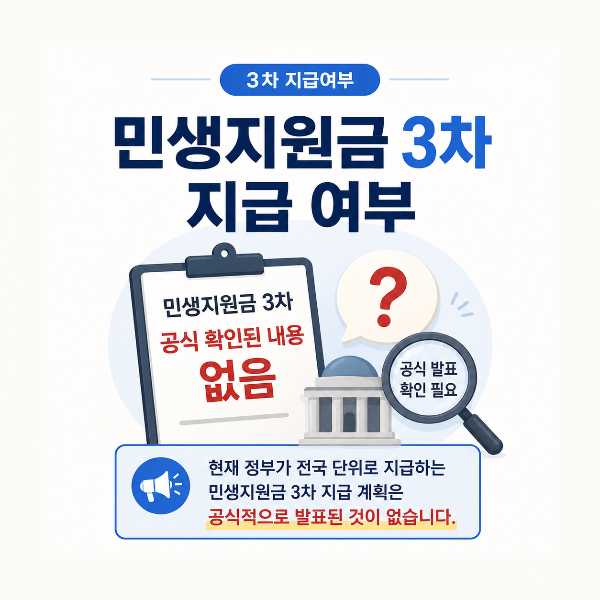 민생지원금 3차 공식 발표 확인 안내