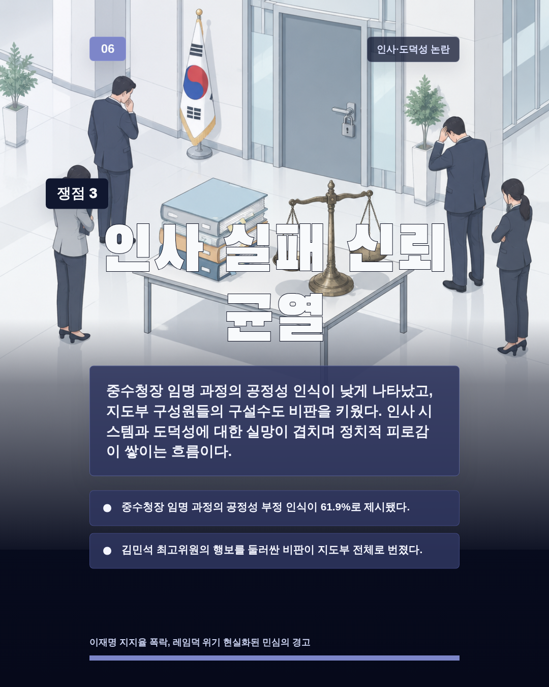 인사 실패 신뢰 균열
