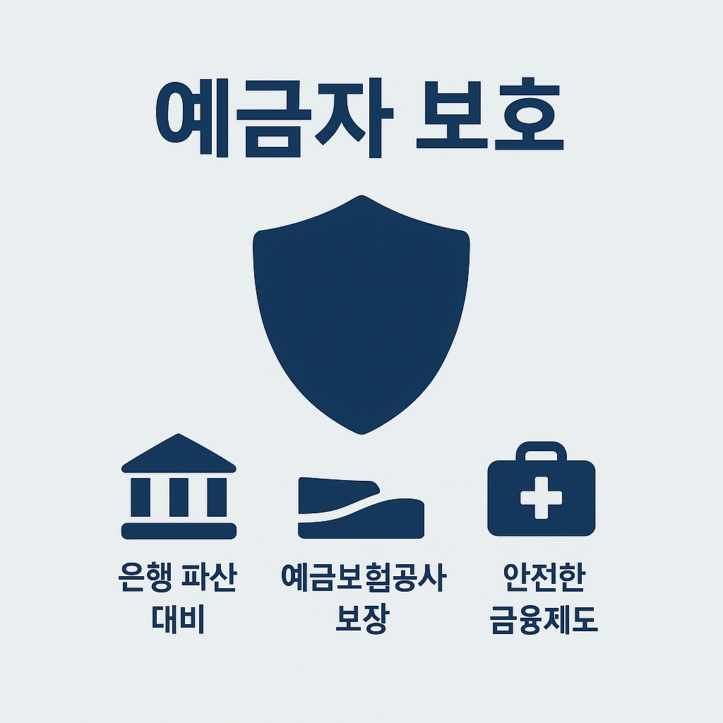 다올저축은행 예금자 보호 인포그래픽으로, 은행 파산 대비, 예금보험공사 보장, 안전한 금융제도를 통해 예금자의 자산을 보호하는 내용을 담은 이미지입니다.