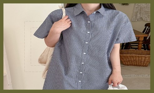 스트라이프 셔츠 드레스