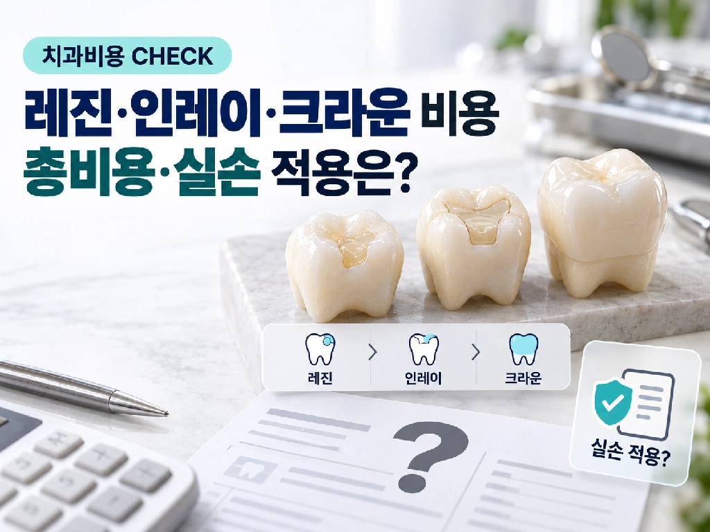 충치 치료 전 총비용과 실손적용 가능한가? 레진&middot;인레이&middot;크라운 비용