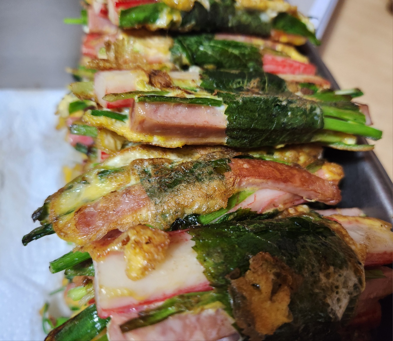 명절음식깻잎전요리