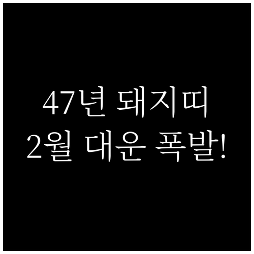 1947년생 돼지띠 2월 운세 총정리..